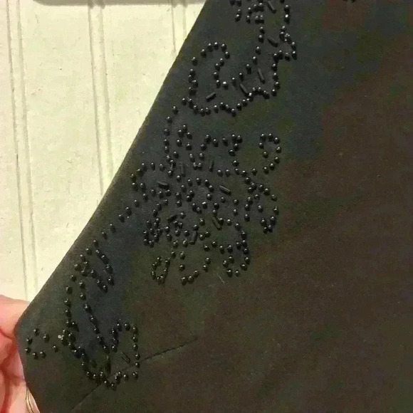 Vintage y2k style midi halter dress with black floral beading women’s size 10 - Picture 2 of 6